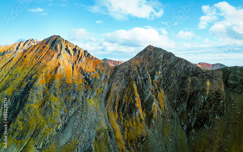 landscape with mountain peak and blue sky