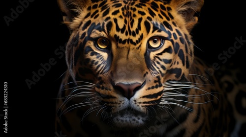 Jaguar portrait on a dark background