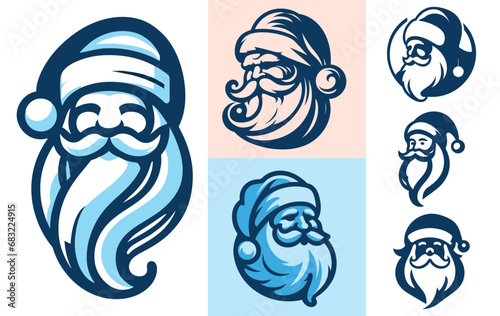 Christmas Santa  flat vector and logo style  t-shirt design. eps 10