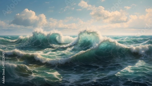 waves and clouds generated by ai