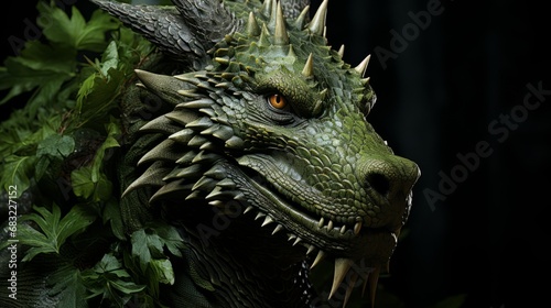 Emerald Majesty  Enchanting Green Dragon in the Abyss