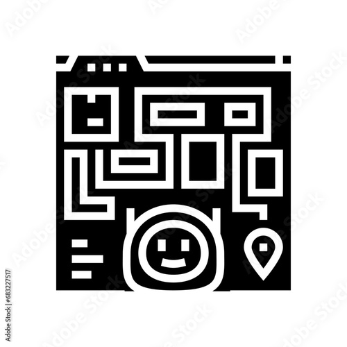 ai routing autonomous delivery glyph icon vector. ai routing autonomous delivery sign. isolated symbol illustration