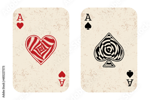 Ace of hearts and spades vector design photo