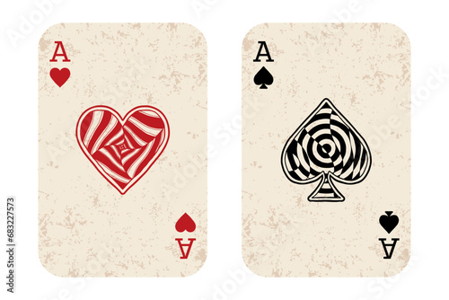 Ace of hearts and spades vector design