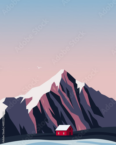Winter card, background, postcard, travel poster