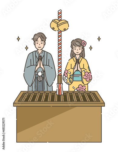初詣　祈願　人物　