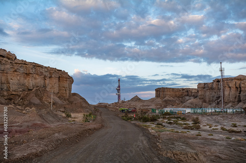 Oil Derricks on the Desert of Xinjiang, China