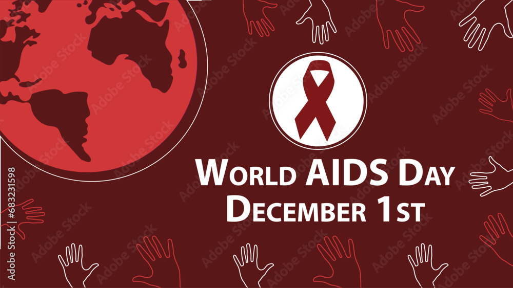World AIDS Day vector banner design. Happy World AIDS Day modern minimal graphic poster illustration.