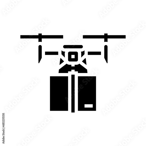 delivery drone glyph icon vector. delivery drone sign. isolated symbol illustration