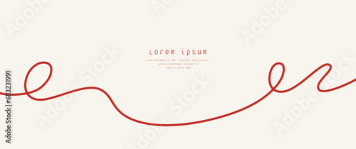 Simple red yarn vector design frame