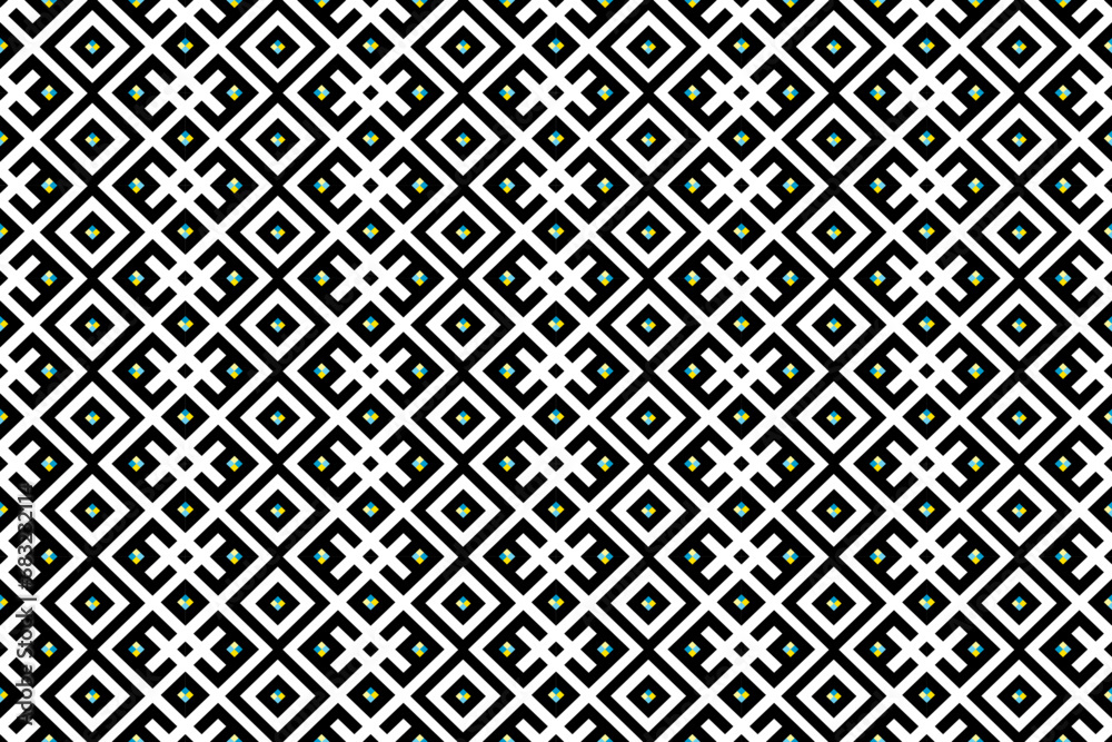 Monochromatic ethnic  seamless pattern black and white 
