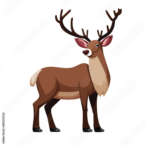 Reindeer or Rudolph Illustration for Christmas or Forest themes.