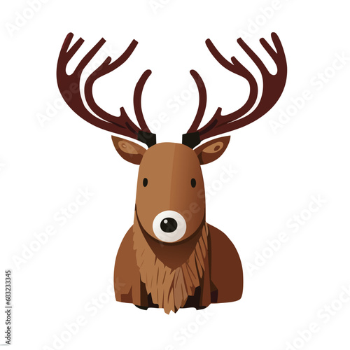 Reindeer or Rudolph Illustration for Christmas or Forest themes.