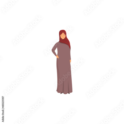 vector girl with hijab element