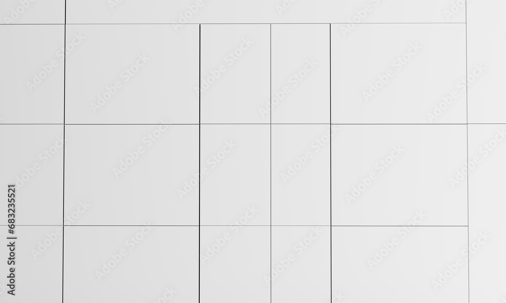rectangle mosaic tiles texture background. Classic white metro tile.3d illustration.