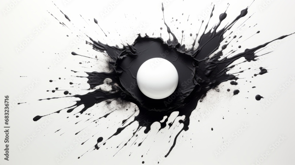Black spheres in minimalist style. 3D art. Black spheres in minimalist style. 3D art.