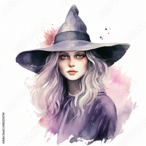 Watercolor Pastel Witch