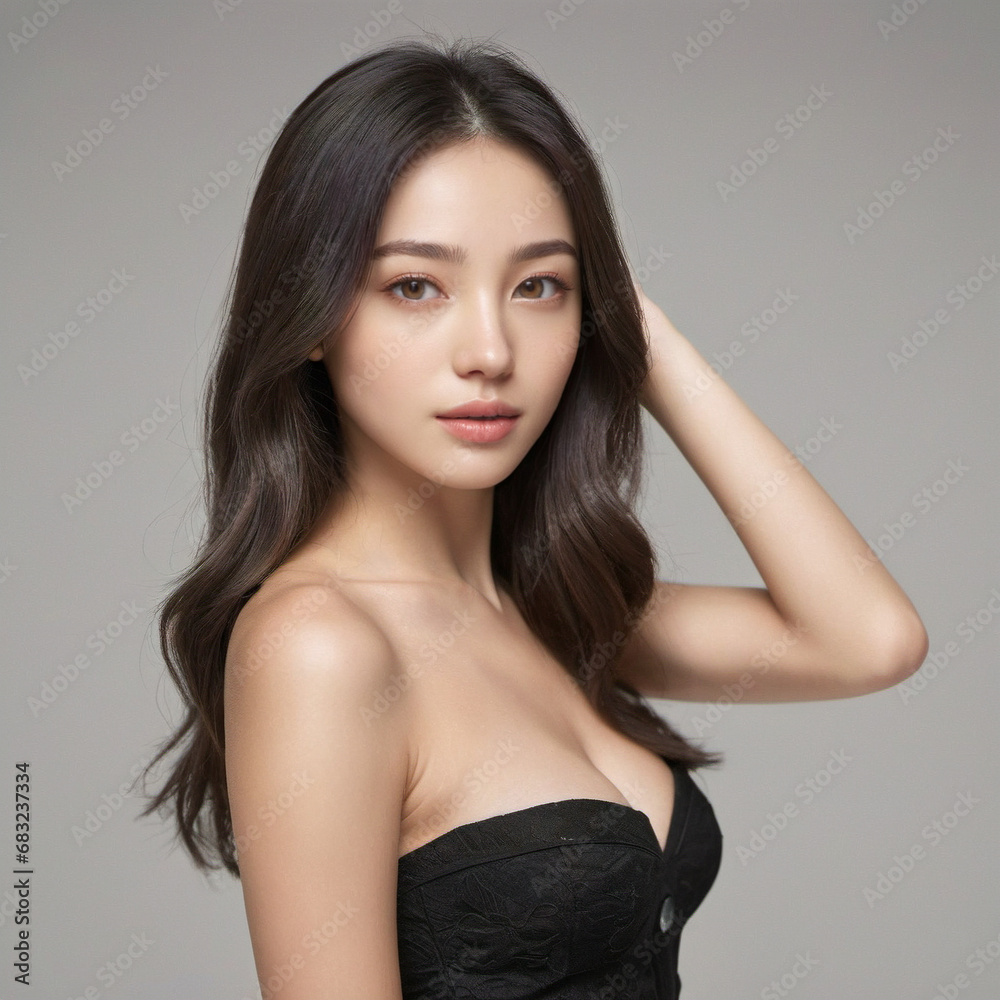 Naklejka premium Ai mixed race girl 여자 모델