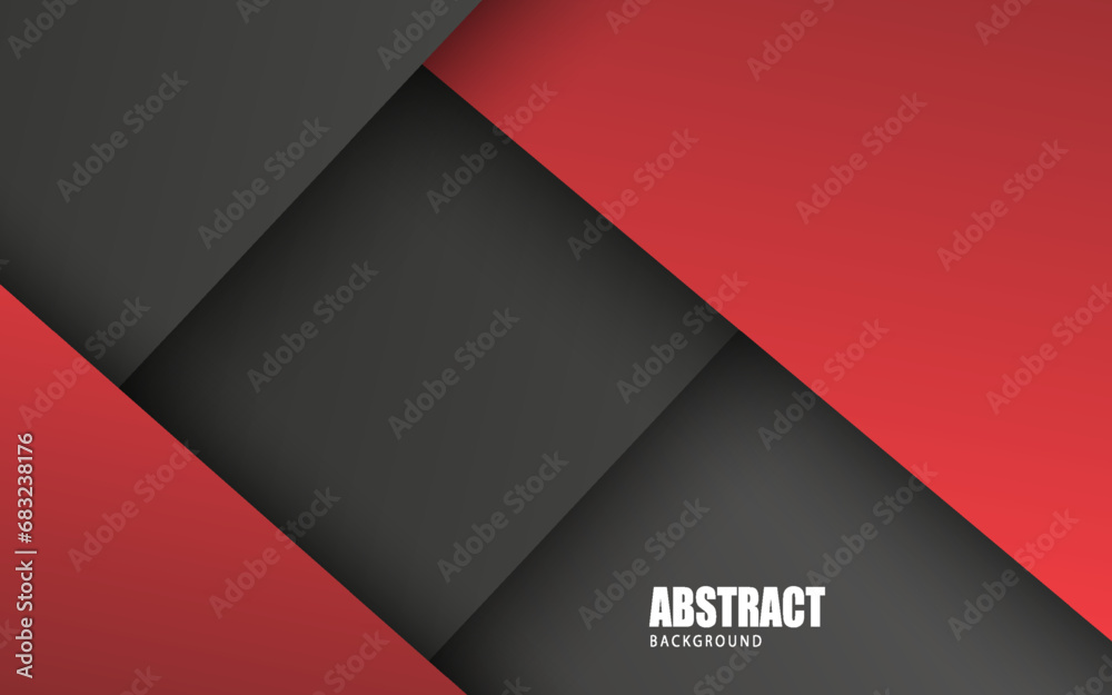 Obraz premium Overlap layer geometric red and black color banner background