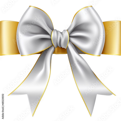 silver and gold ribbon bow