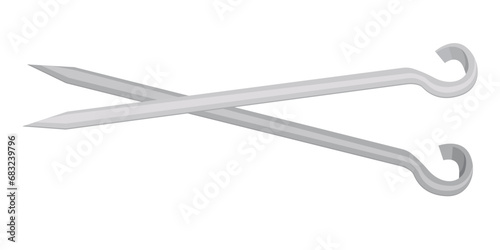Vector cartoon image of skewers, grill. The concept of a barbecue with neighbors or on a hike. Elements for your design.
