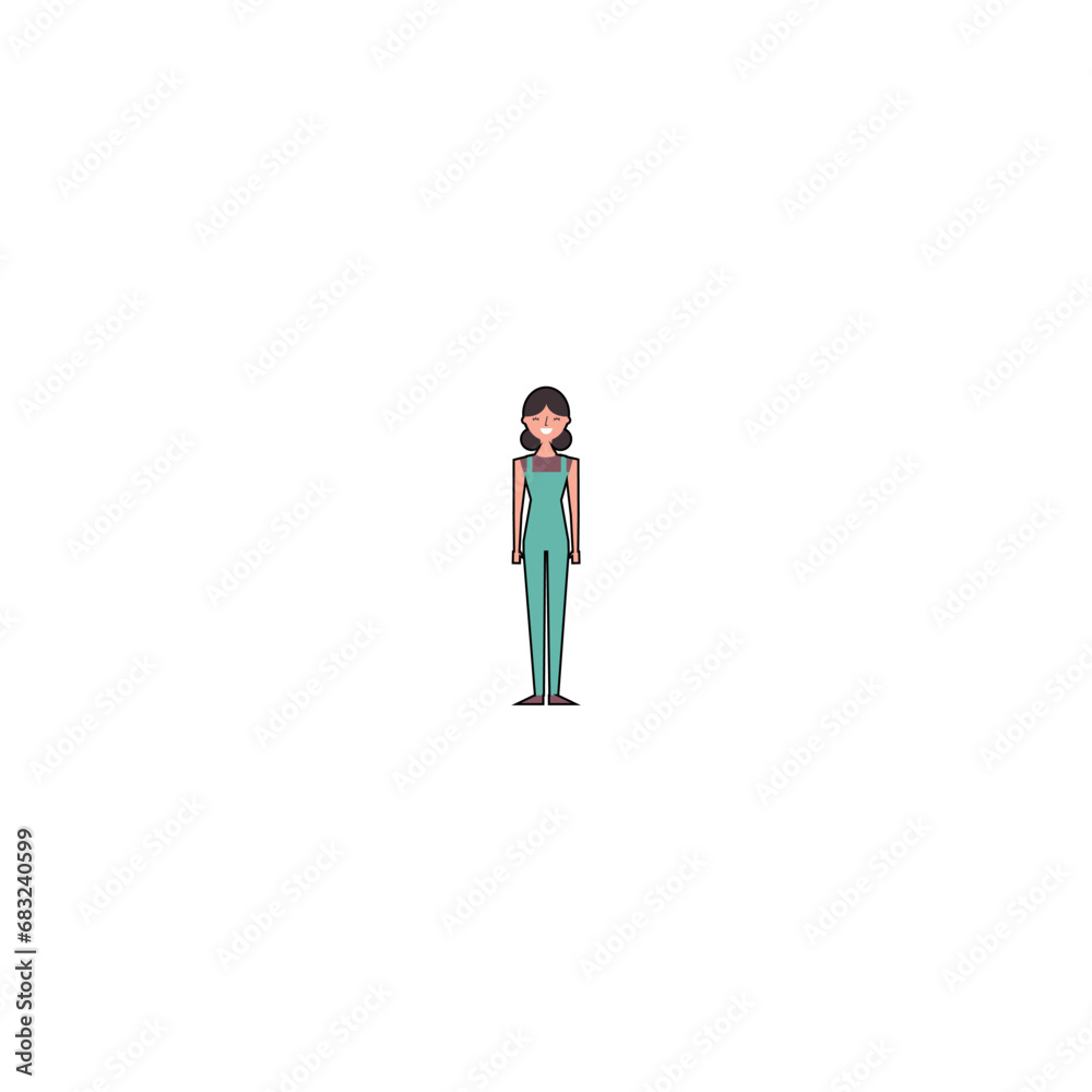 set of people's poses in a standing style vector set of people's poses in a standing style vector