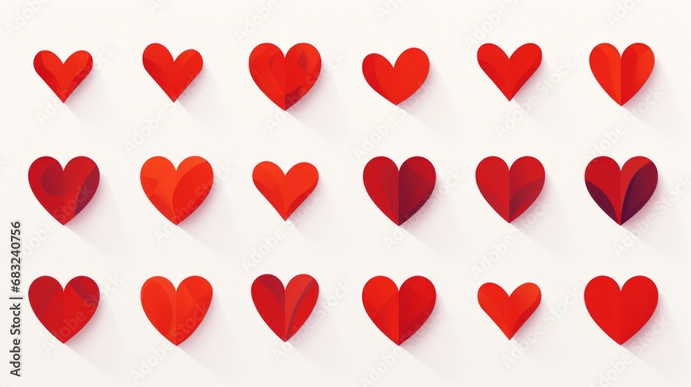 Passionate Red Hearts: Vector Collection