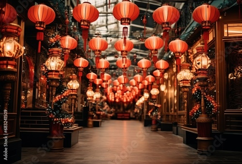 Chinese Lanterns Adorning Walls