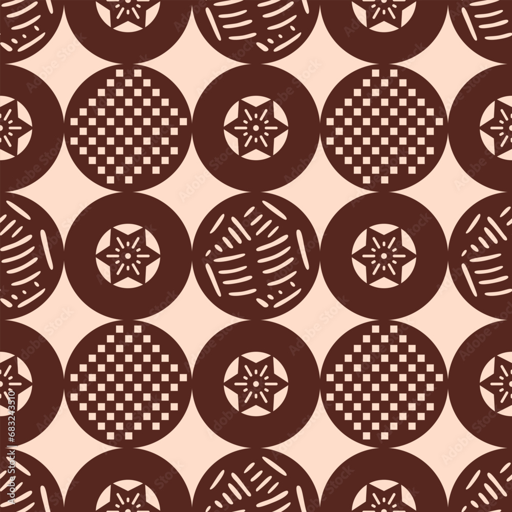 Japanese Circle Star Vector Seamless Pattern Japanese Circle Star Vector Seamless Pattern