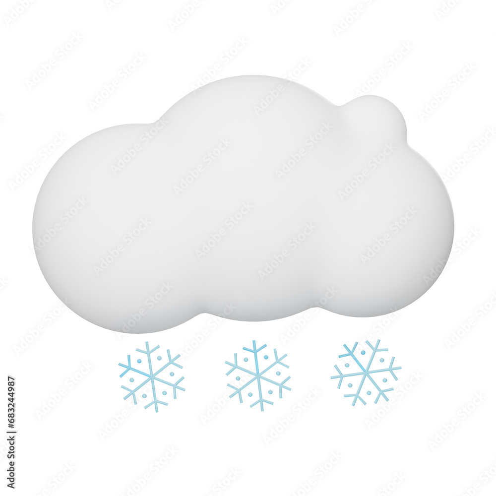 3D weather icons, clouds with Intense Snow isolated on white background. 3D weather icons, clouds with Intense Snow isolated on white background.