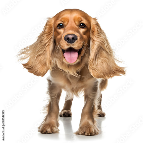 Obraz na płótnie Cocker Spaniel Dog Isolated on White Background - Generative AI