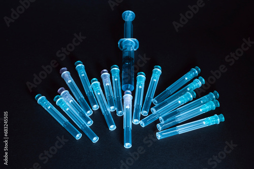 Used a hypodermic needle.Infectious waste management, medical waste. photo