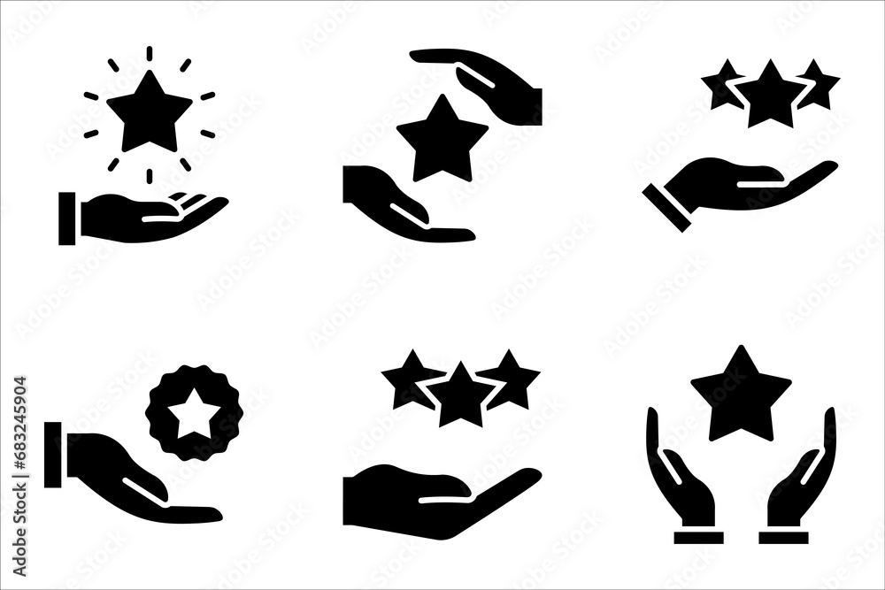 Loyalty program line icon set. Bonus points. Discount star symbol. Quality design element on white background Loyalty program line icon set. Bonus points. Discount star symbol. Quality design element on white background