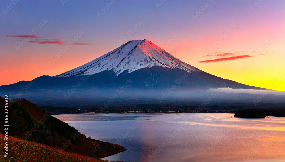 富士山　初日の出 　ai生成画像