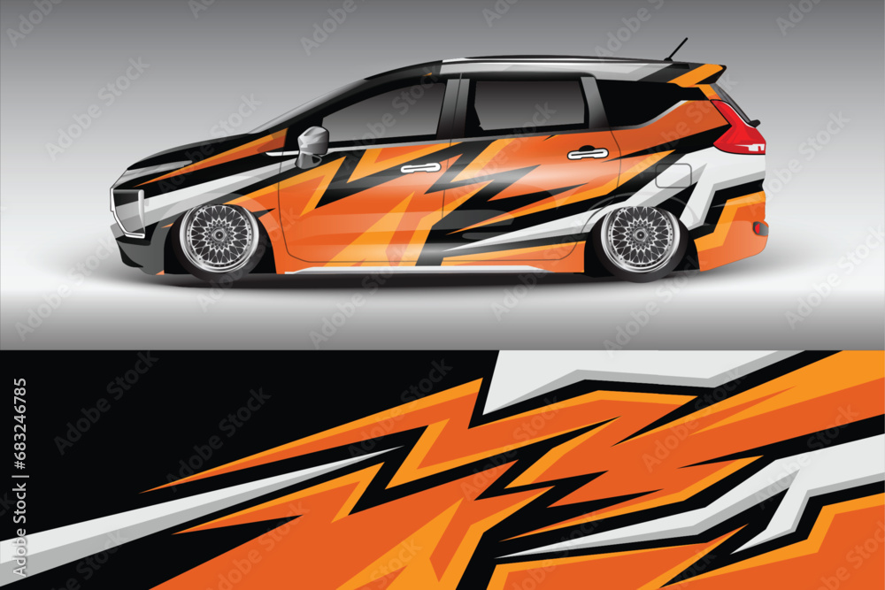 Vector racing car wrap design