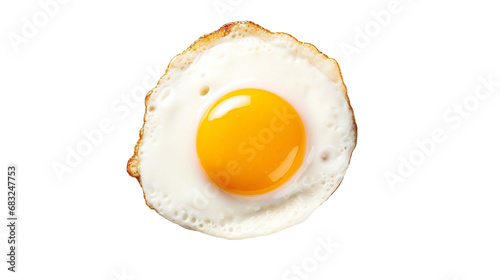 close up Fried egg isolated, in white background, generative AI.