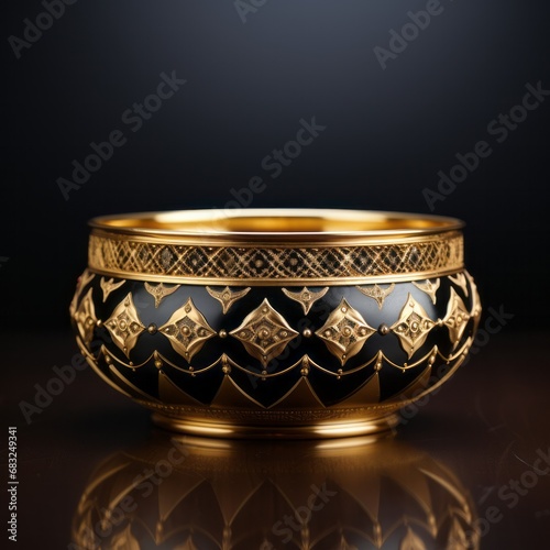 Gilded Elegance: Marjana Bowl in Ornate Detail Style