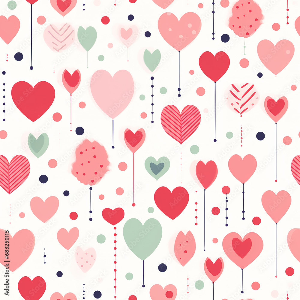 valentine Seamless pattern with cute heart and valentine element simple Holiday background, wrapping paper in cartoon style valentine Seamless pattern with cute heart and valentine element simple Holiday background, wrapping paper in cartoon style