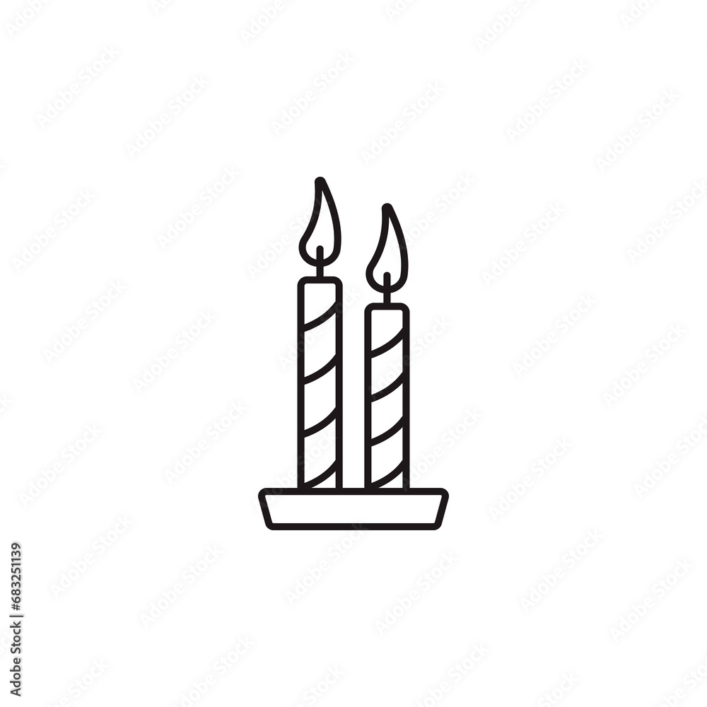 Christmas candle symbol sign isolated on white background. Simple logo illustration for graphic and web design. Christmas candle symbol sign isolated on white background. Simple logo illustration for graphic and web design.