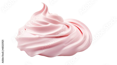 WhippedPink cream isolated in white background.