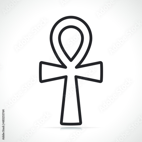 egyptian ankh outline icon isolated
