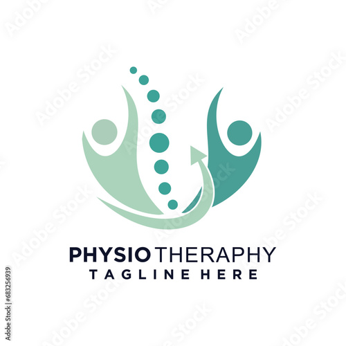Physiotheraphy  logo for massage and business with creative element concept premium vector