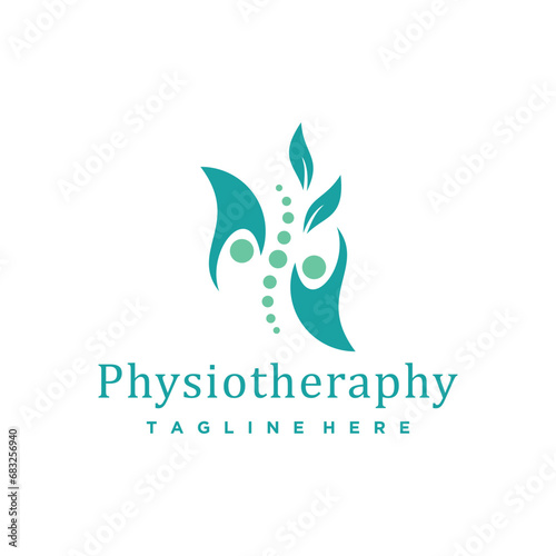 Physiotheraphy  logo for massage and business with creative element concept premium vector