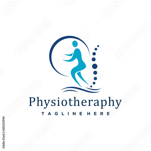 Physiotheraphy  logo for massage and business with creative element concept premium vector photo