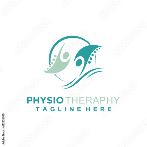 Physiotheraphy  logo for massage and business with creative element concept premium vector
