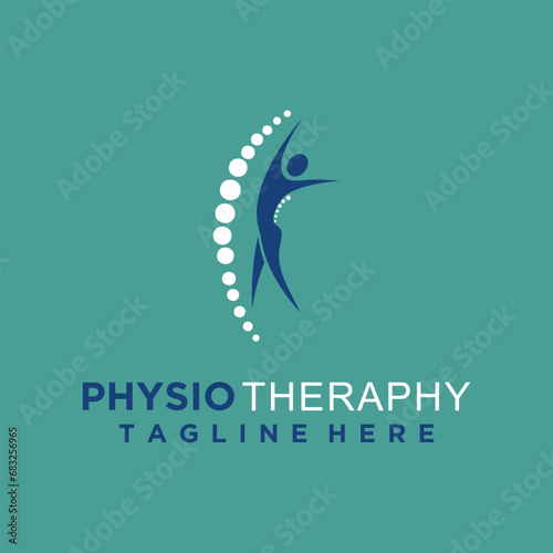 Physiotheraphy  logo for massage and business with creative element concept premium vector