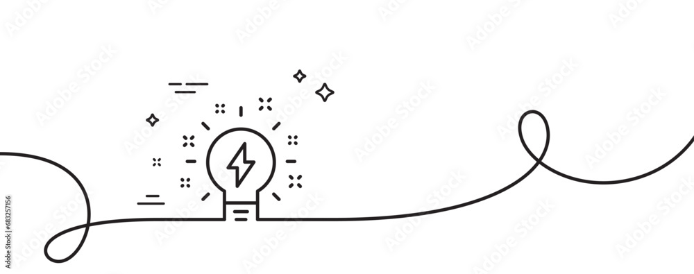 Line Inpiration Inspiration line icon. Continuous one line with curl. Creativity light ...