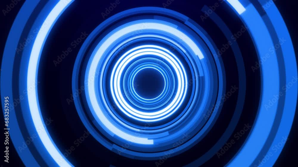 Digital abstract rotating tunnel with bright neon lamps and lights. Futuristic or technological background, 3D, 4K seamless loop.. Digital abstract rotating tunnel with bright neon lamps and lights. Futuristic or technological background, 3D, 4K seamless loop..