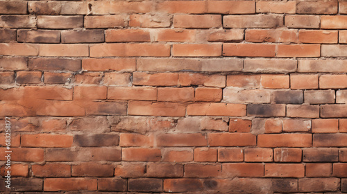 Old red brick wall background. Wide banner