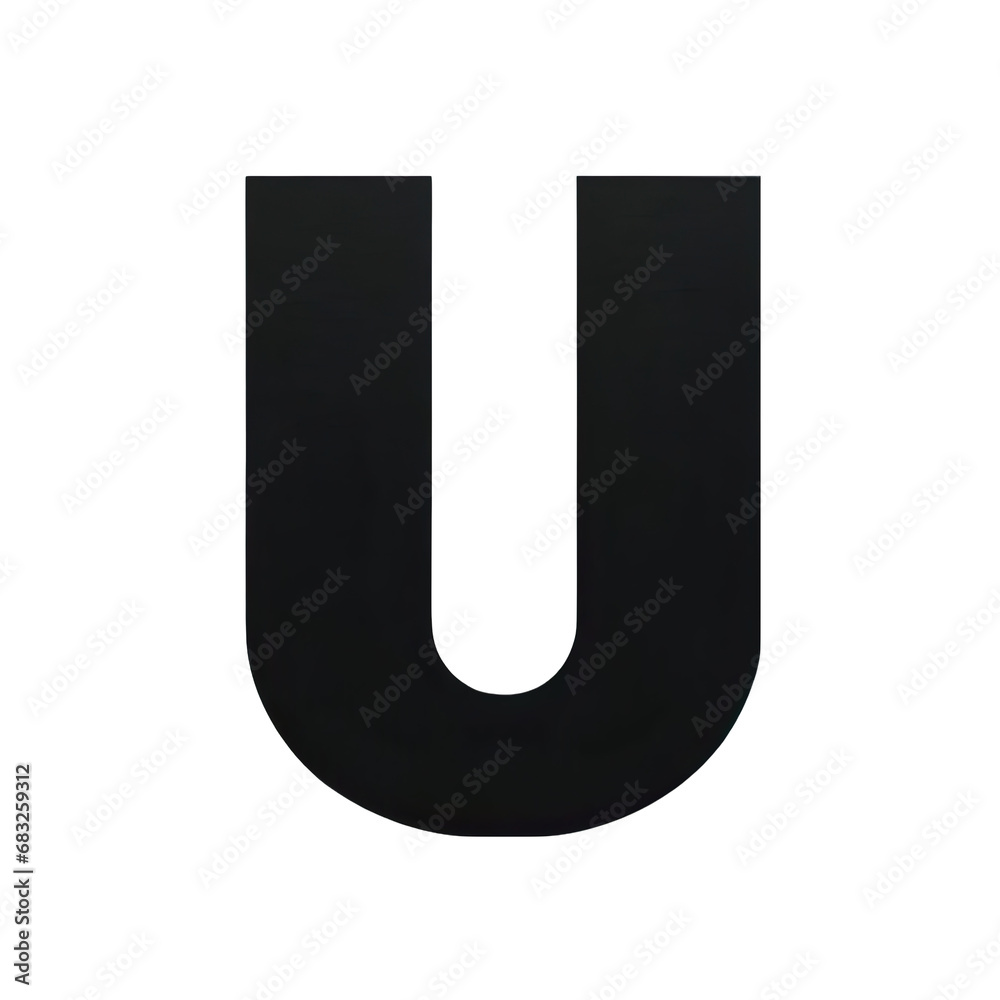 Black Letter U Isolated on Transparent or White Background, PNG Black Letter U Isolated on Transparent or White Background, PNG